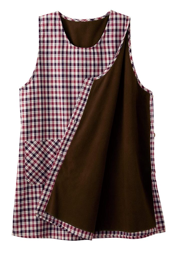 Servan Warm Side Button Fleece-Lined Apron, Wine, M-L