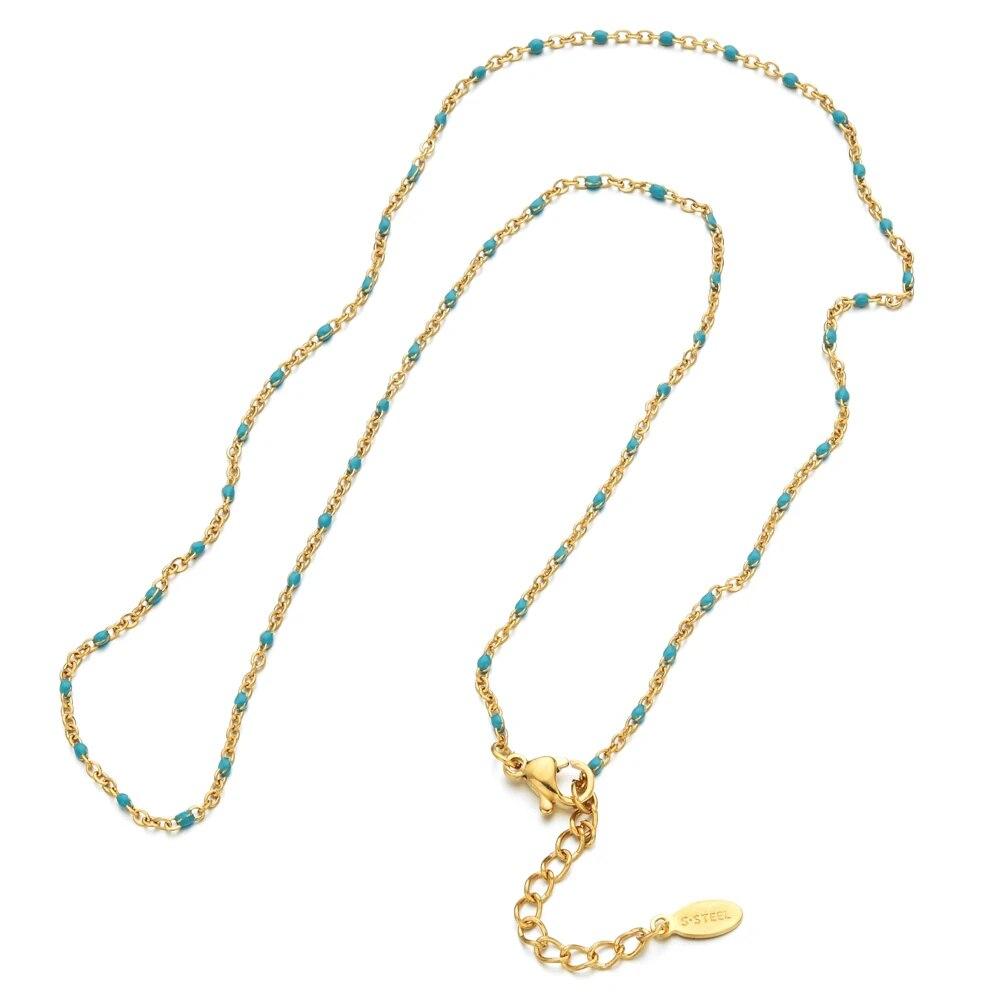 ZMZY Boho браслеты из нержавеющей стали для женщин милый эмалевый браслет ювелирные изделия золотого цвета звенья браслет-цепочка Femme Mujer Pulsera