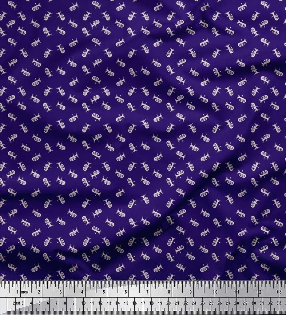 Soimoi Japan Crepe Satin Fabric Tuba Shirting Decor Fabric Printed metre 42 Inch