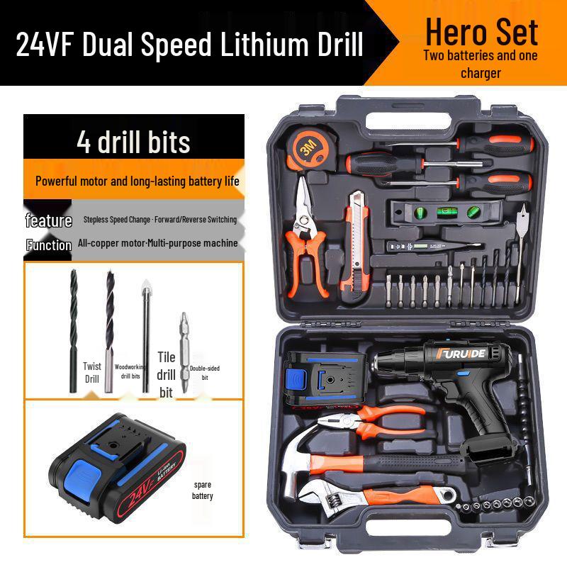 Multifunctional Electric Drill & Tool Set for Household, Electrician, and Woodworking Repairs