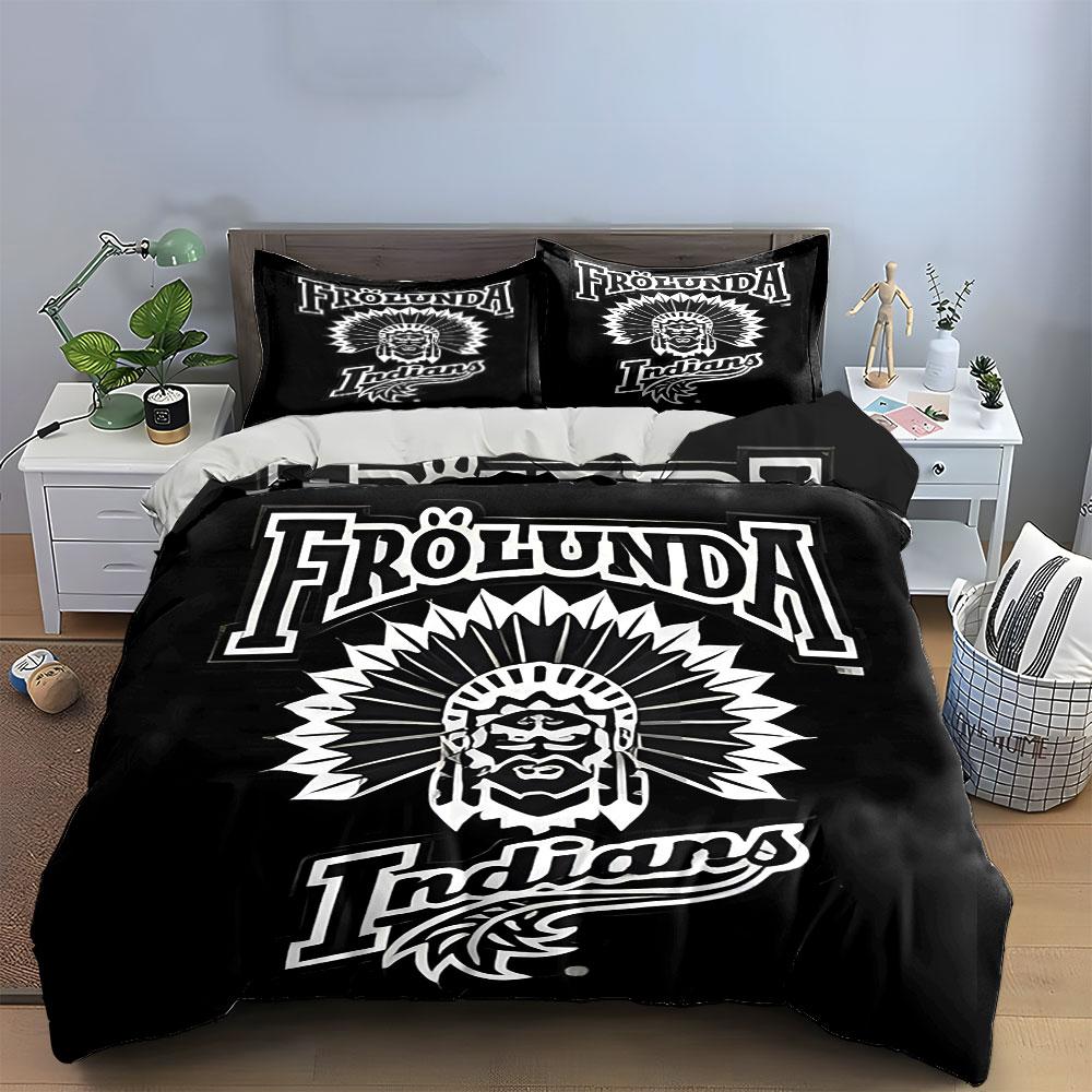 "Frölunda Indians Tribal Design Print" Print Bedding Set Duvet Cover Pillowcases (1* Duvet Cover 2* Pillowcases Do Not Include Comforter)