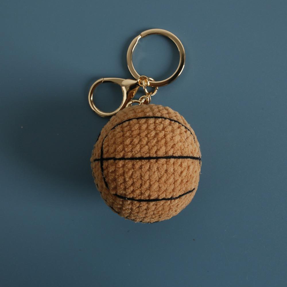 Billiards Rugby Knitting Basketball Keychain Handmaking Sport Ball Pendant Backpack