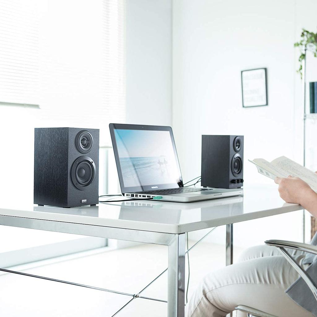 Sanwa Direct PC Speaker проводной деревянный 16 Вт динамик с усилителем полочного типа 3,5 мм встроенный 400-SP068