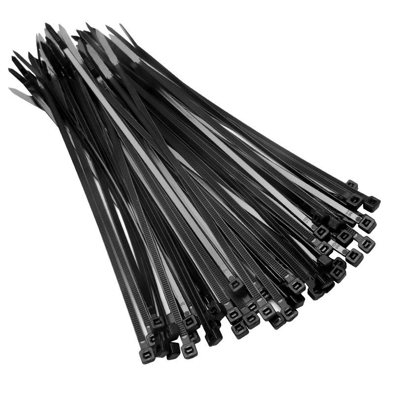 50 PCS Self-locking Plastic Nylon Tie Black Fastening Strap Cable-Tie-Set Cable Zip Tie Fastening Ring Zip Wraps Strap Tie
