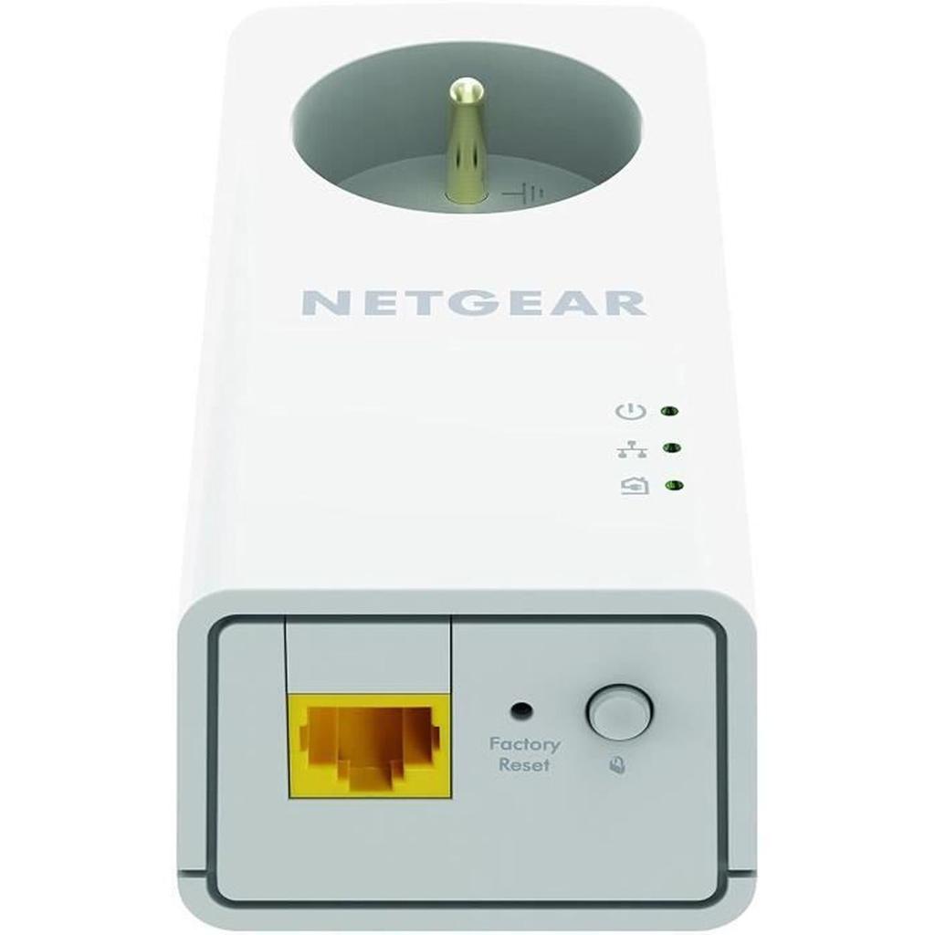 Adaptateurs CPL Gigabit NETGEAR - Pack de 2 avec prise intégrée PLP2000-100FRS - 2 ports 10/100/1000 RJ45