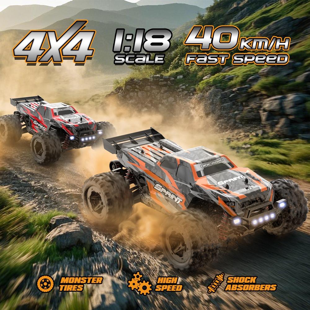 Радиоуправляемая машина 4x4 Внедорожник Монстр-трак Вседорожные RC-машины 40 км/ч Высокоскоростной 4WD Электромобиль Игрушка Подарок для Ребенка Взрослого