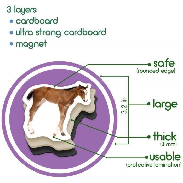 MAGDUM Magnets Photos Animaux De La Ferme Maman ET Bebe – Grands Magnets Frigo Pour Tout-Petits – Jouets Enfant Jusqu’à 3 An 6310