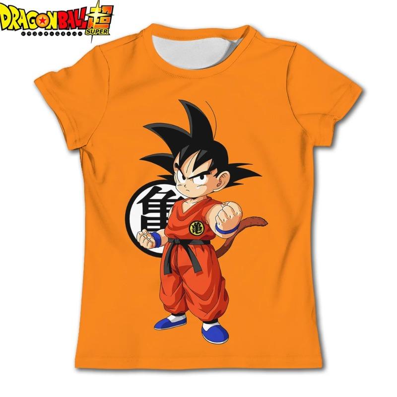 Детская футболка Dragon Ball Супер Сайян Мужская Футболка для Мальчиков Подростковая Одежда Goku Kakarot Vegeta Уличная Рубашка
