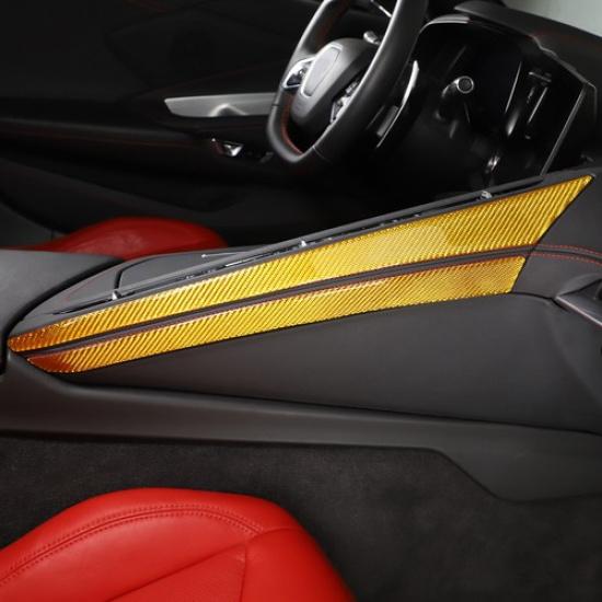 Carbon Fiber Center Console Right Side Trim Sticker For Corvette C8 -2025