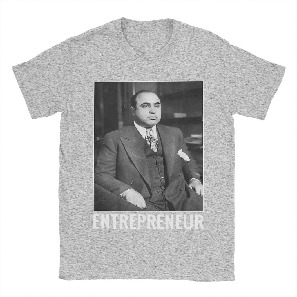 Capone Hustle Mens Black Gangster Cotton T Shirt For Men Summer Vintage TShirts O Neck Popular Tee Shirt Oversize Print Tops