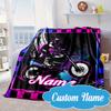 Custom Name Sport Bike  Blanket bed sofa Blanket Flannel Blanket for Camping, Hiking, Picnic Essentials,gift for Fan family