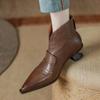 Fashion 2024 Autumn Women Boots Pointed Toe Kitten Heel Genuine Leather Shoes for Women Elegent Low Heel Ankle Boots Winter Boots