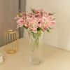 Artificial 5-head Lily Bouquet, Faux Floral Stem for Home Tabletop Arrangement, Wedding, Party, Banquet and Indoor Festival Decor