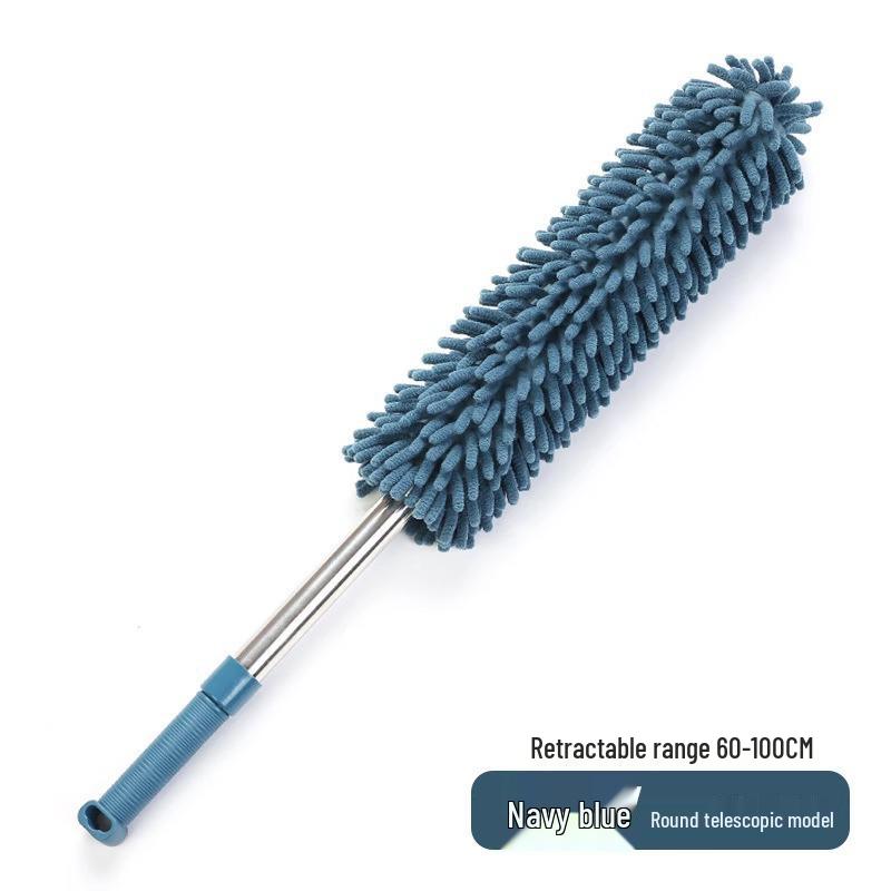Telescopic Pole for Floor, Cabinet, and Ceiling Cleaning with Feather Duster and Dust Removal Features