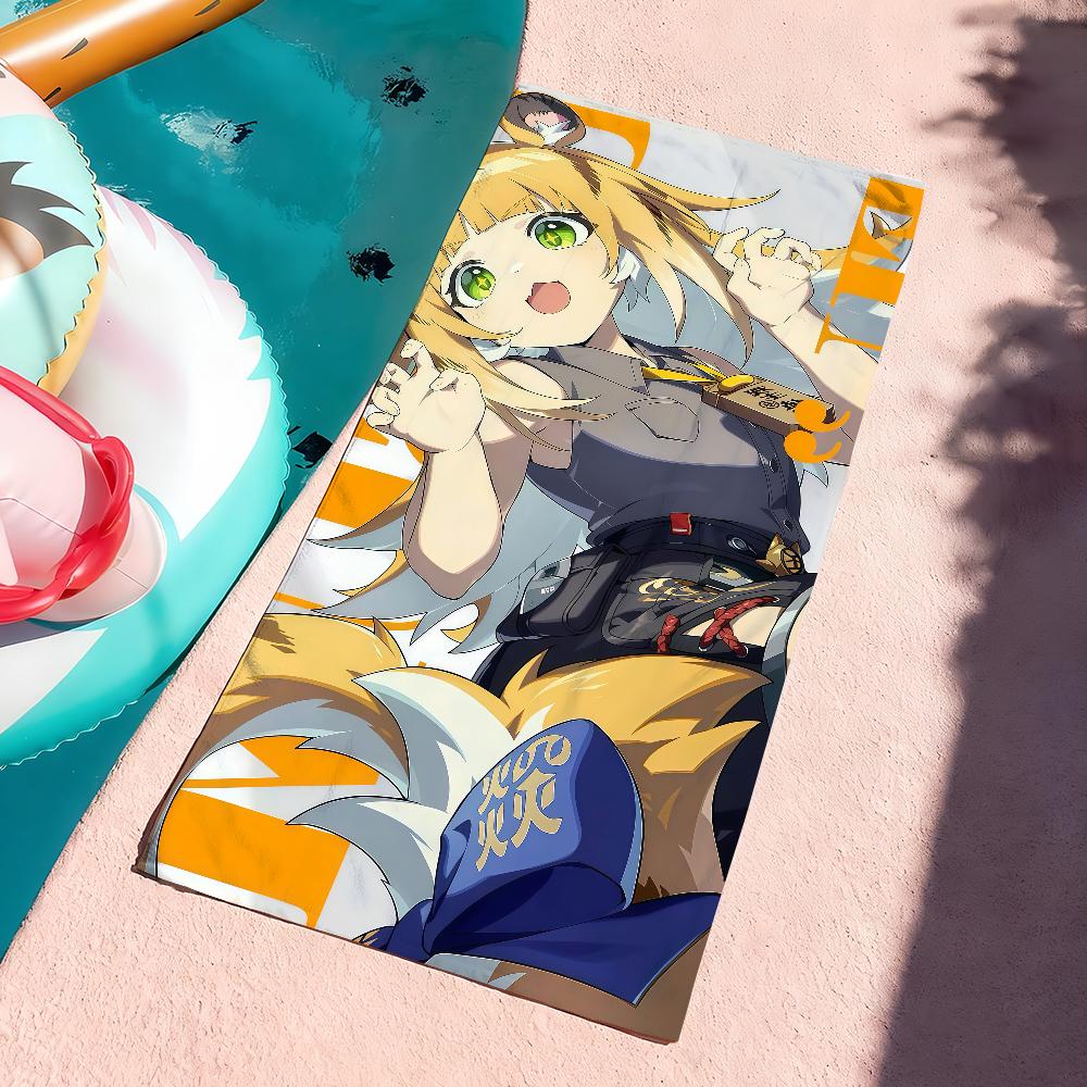 Zzz Ju Fufu Милое Игровое Полотенце Спортивное Быстросохнущее Туристическое Снаряжение для Кемпинга Песозащитное Мягкое Легкое Большое Пляжное Полотенце