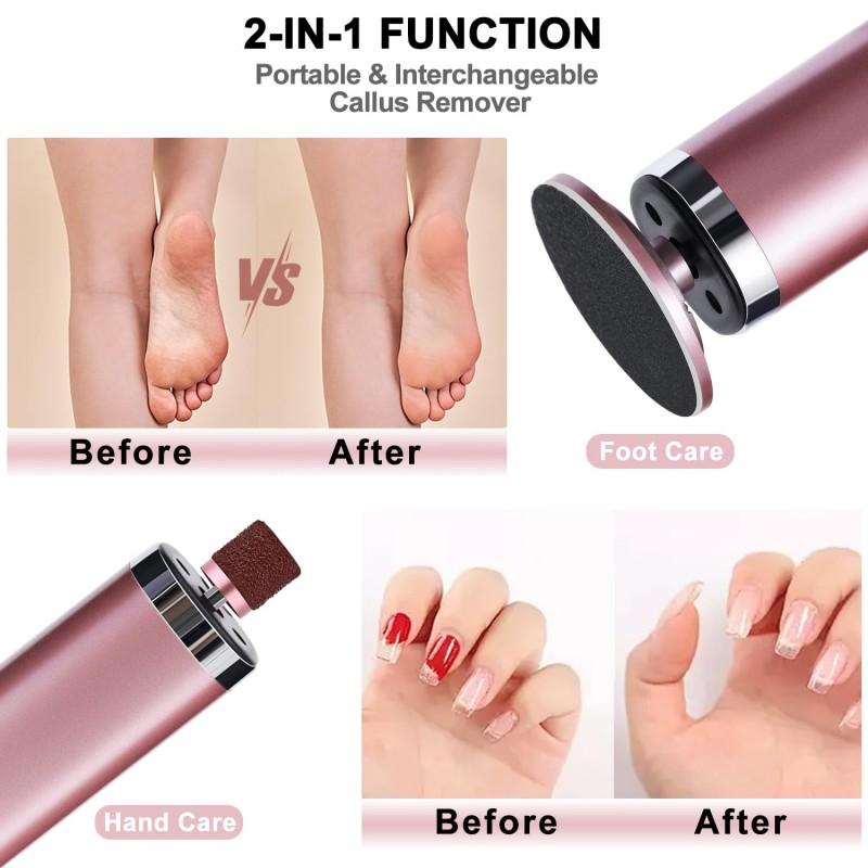 Электрическая пилка 2-в-1 для педикюра и удаления мозолей на ногах, электронная пилка для ног и сменная наждачная бумага, инструмент для педикюра для удаления омертвевшей кожи
