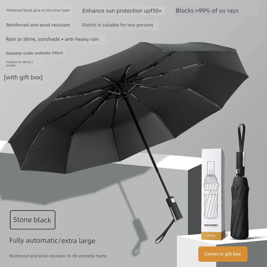 Fully Automatic Dual-Purpose Umbrella, Large Size, Thickened and Reinforced, Foldable Sunshade, Sun Protection, Uv Protection, Sun Umbrella for Men