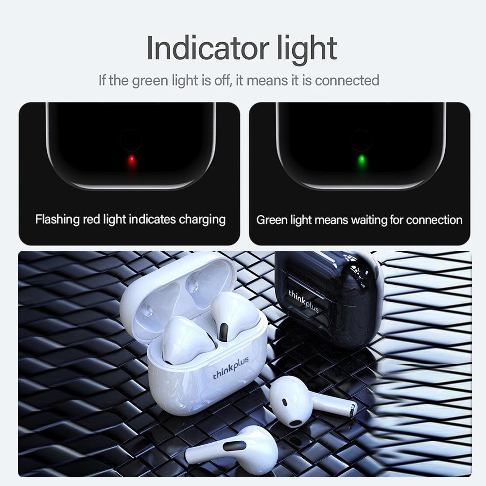 Lenovo Беспроводные наушники LP40 TWS с сенсорным управлением, функцией громкой связи, стереозвуком, шумоподавлением, водонепроницаемые гарнитуры с бинауральным дизайном и микрофоном