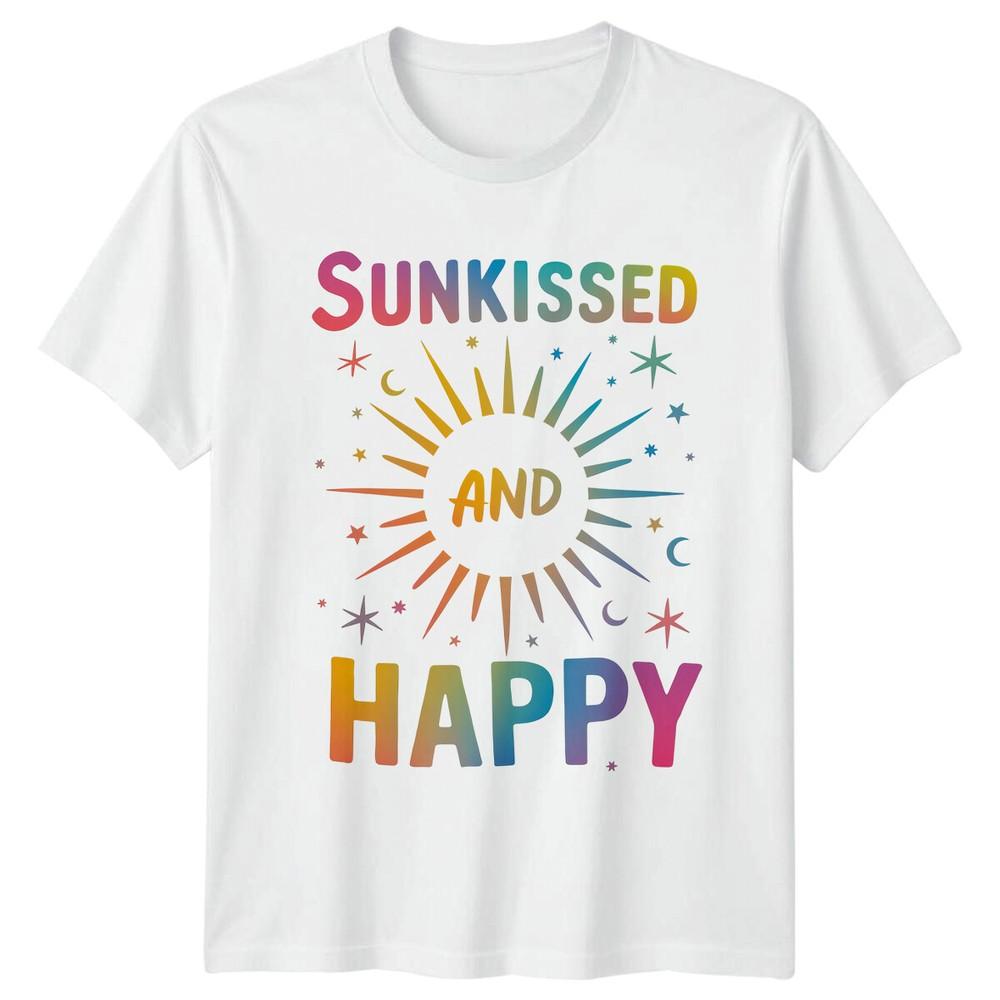SunKissed And Happy Unisexs TShirt Unisexs Tee Graphic Unisex Fashion Top