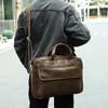 Мужской портфель из натуральной кожи, сумка для ноутбука из натуральной кожи Crazy Horse, сумка через плечо