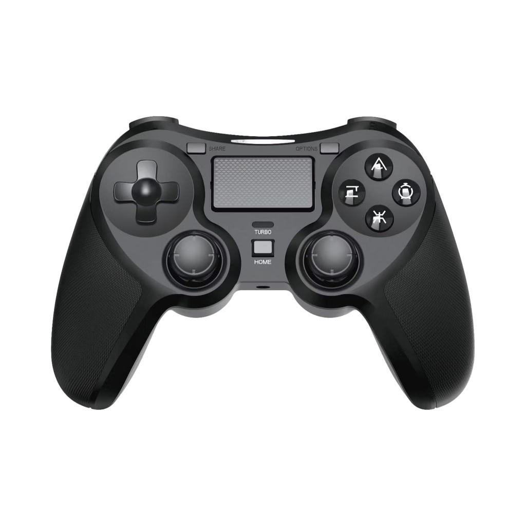 Allone Wireless Controller 4 for 16 x 6 x 11 Easy to Long Voice Chat PS4 Turbo BK Black PS4, Black, cm, Lightweight, Grip, Wireless, Playtime,