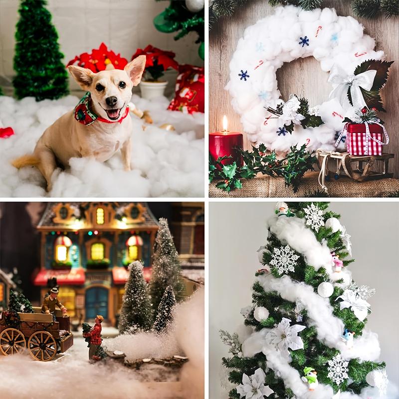 Рождественская атмосфера Имитация белого снега Украшение торгового центра Отель Хлопковая декорация сцены