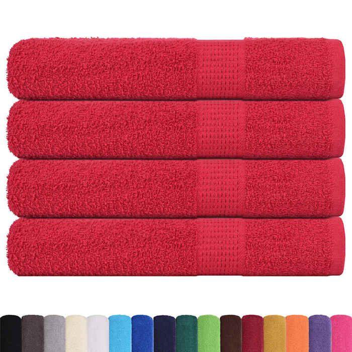VidaXL Towels 4 Pcs Red 100x200 Cm 360 G/m² 100% Cotton, Beach Towel, Guest Towel, Large Towel of 136939