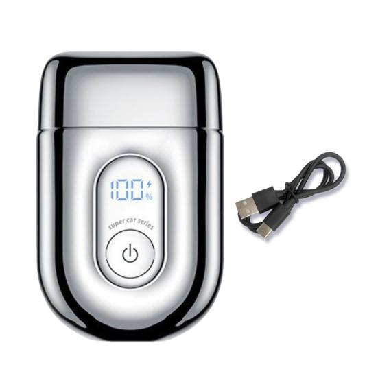 Мини-электробритва со светодиодным дисплеем, USB-перезаряжаемая, водонепроницаемая, с 3 головками, портативная дорожная бритва для мужчин, триммер для бороды, инструмент для удаления волос