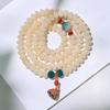108 Natural White Bodhi Seed Mala Bracelet - Chinese Zen Buddhist Prayer Beads, Unisex Meditation Handheld Rosary, Minimalist Spiritual Jewelry