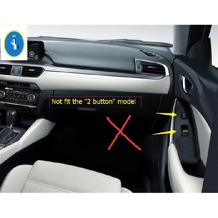 Auto Door Armrest Glass Window Lift Button Switch Control Decor Panel Cover Trim For Mazda 6 Sedan & Wagon 2016 2017 Accessories