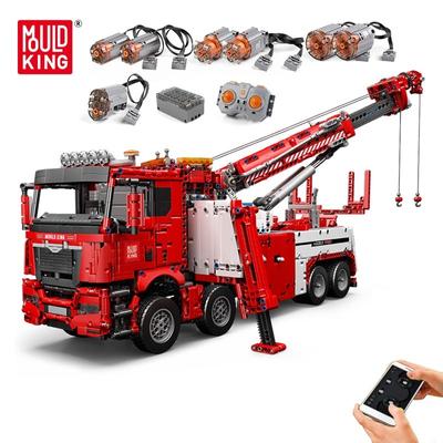 MOULD KING 17027/17028 Технические строительные блоки Моторизованный на радиоуправлении Пожарно-спасательный автомобиль Игрушки MOC Кирпичи Модель автомобиля Детские Рождественские подарки