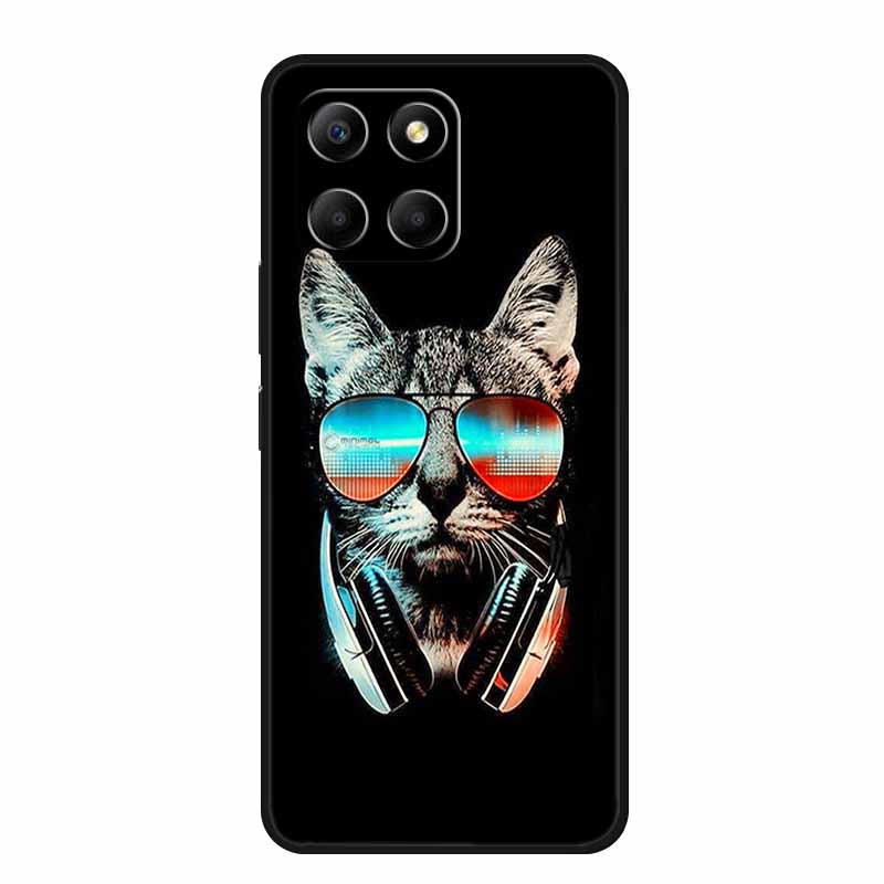 Чехол для Honor X6a Животные ТПУ Силикон Мягкая Задняя Крышка Телефона для Huawei Honor X6a HonorX6A 2023 Защитный Волк Черный Крутой Чехол