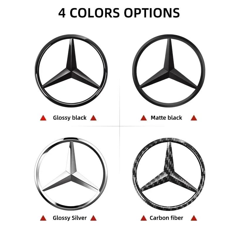 CSC1 1pcs 52mm 57mm Car Steering Wheel Badge Emblem Sticker For Mercedes Benz W204 W205 W212 W213 W221 W177 W246 GLA GLC CLA A Class