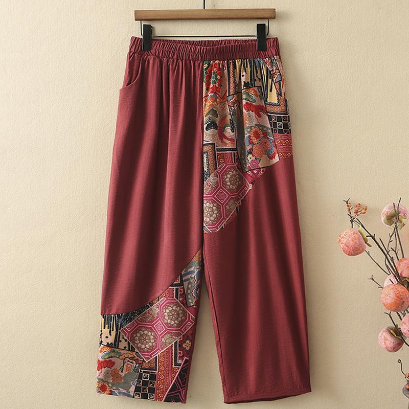 Plus Size 3XL-8XL Women's Two Pieces Set Summer Vintage Clothing Elegant Oversize Pants Sets