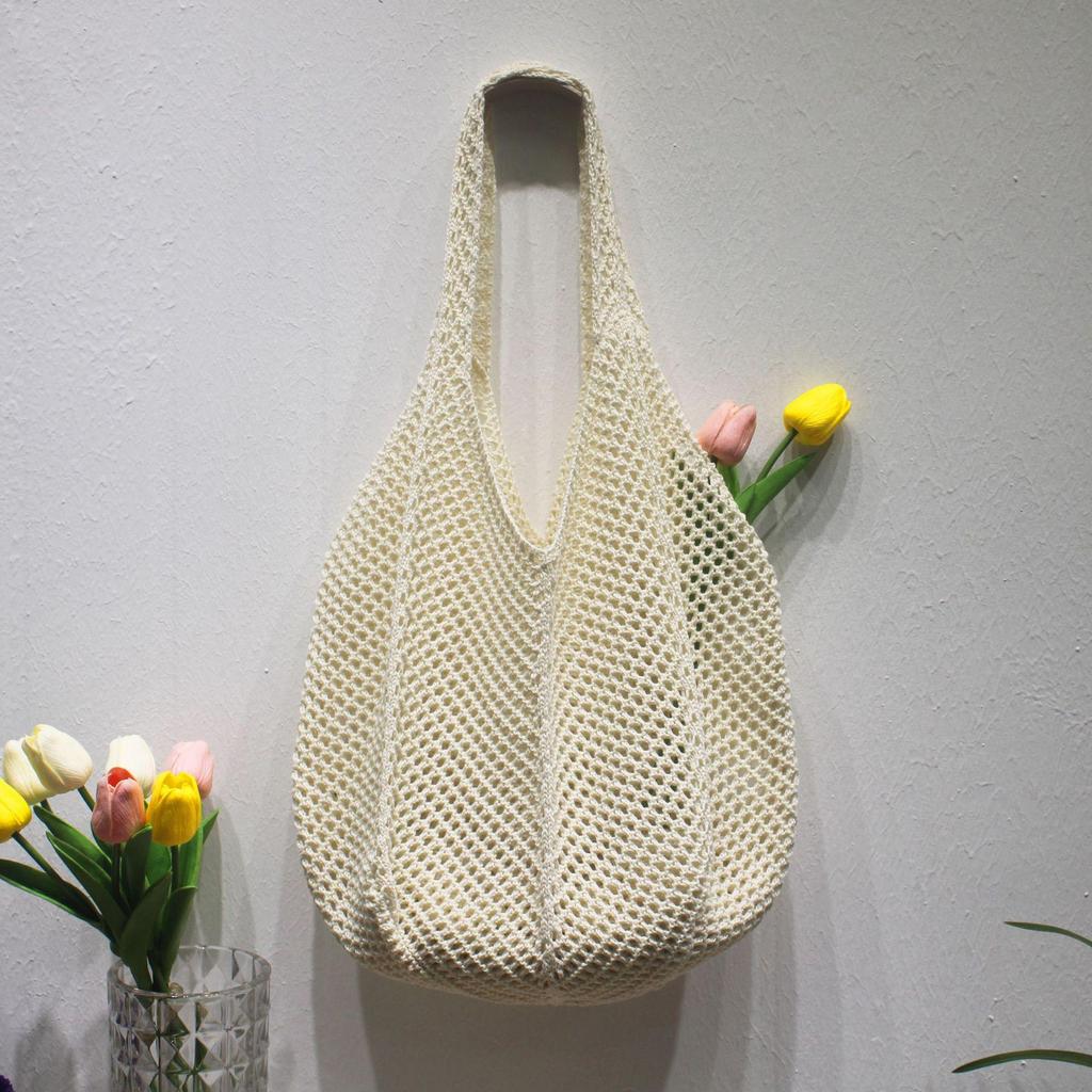 Легкие и эстетичные женские летние вязаные крючком сумки-тоут — идеально подходят для пляжа, шопинга и вечеринок