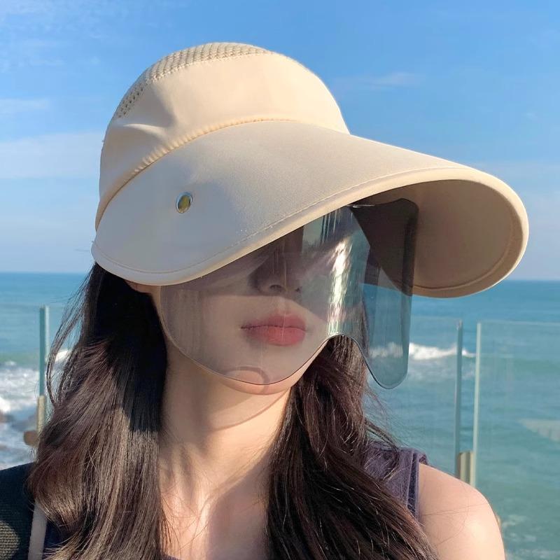 Summer women's big-brimmed sunscreen hat, outdoor cycling cover, sun hat, eyepieces, fashion sun hat, casual beach hat.