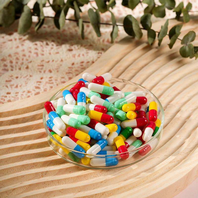 Sheng Lan Gelatin Empty Capsules - Edible Gastric-Soluble Shells [1# Blue White]