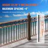 Staircase Metal Balusters, 820x25x5mm Flat Aluminum Alloy Decorative Banister Spindles, 51 Pack Deck Baluster with Screws, Classic Hollow Deck Railing