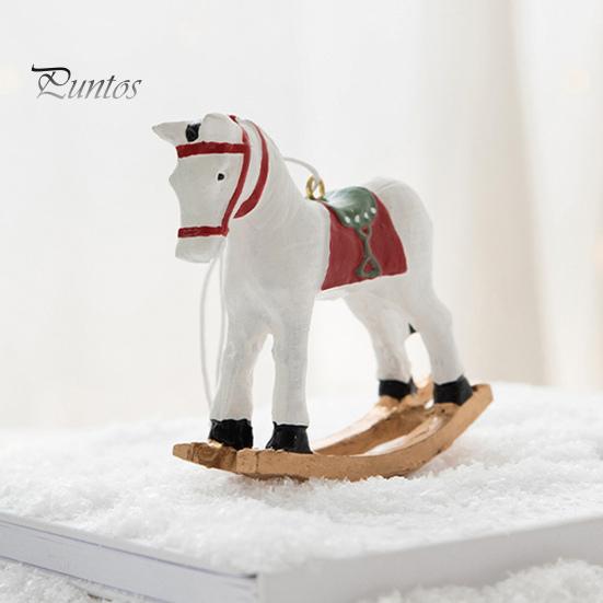 Рождественский кулон в стиле ретро, ​​милый цветной 3D мультяшный лошадка-качалка, подвесное украшение из смолы для рождественской елки, рождественское украшение для дома и праздника