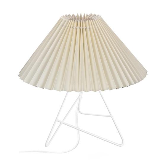 34.7 cm Retro Down to The Wire Metal Table Lamp with Fabric Shade, Bedside Lamp Gift Housewarming Home Living Room, Pleated Shade Off-White Gift