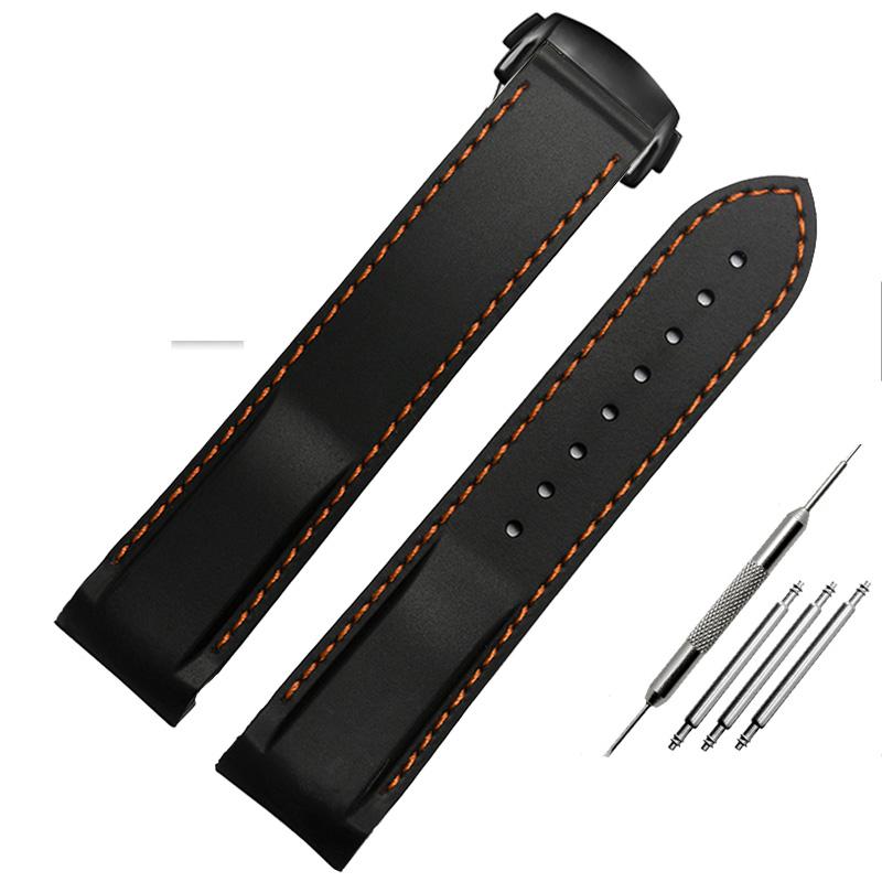 Классический ремешок для часов с резиновым силиконовым интерфейсом Arc 20 мм 22 мм подходит для часов Omega Seamaster GMT Diver 300 Speedmaster Seiko Hamilton