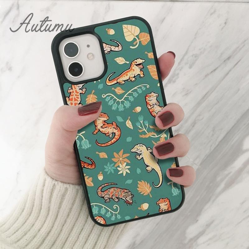 Чехол для телефона Gecko Lizard для iPhone 11 12 13 14 Pro Max mini X XR XS SE 2020 5 6S 7 8 Plus Samsung Galaxy S21 S22 Cover shell