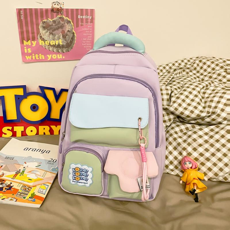 Большая вместимость школьного рюкзака для студента, женский водонепроницаемый рюкзак, контрастный цвет