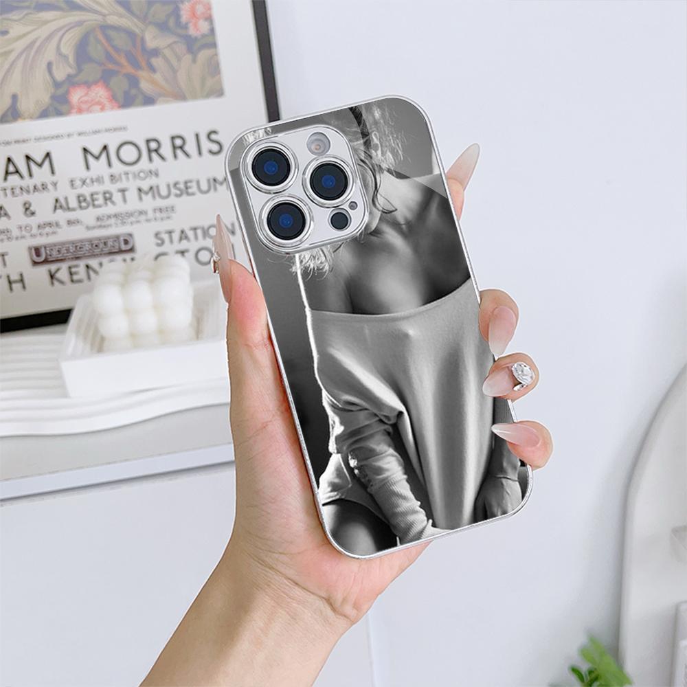 Чехол для телефона N173 Hot Girl Twerk It Swag Art для iPhone 16 15 Pro Max Samsung S24 S23 A54 A35 Xiaomi Redmi Note 13 Pro с позолоченной рамкой и закаленным стеклом