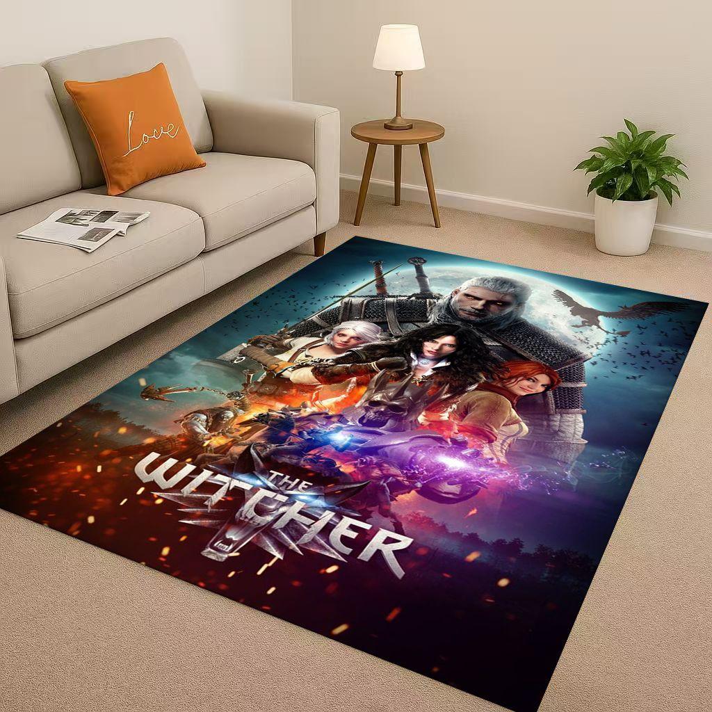 2026 New The W-Witcher Game Geralt Gamer Cartoon Living Room Non-Slip Area Rug Carpet for Bedroom Playroom Sofa,Home Doormat Kid