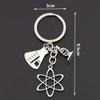 3PCS Polished Finish Molecule Key Chain DNA Helix Shape Biology Key Chain  Student Gift