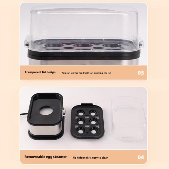 Electric Egg Cooker Omelet Maker with Auto Shut-Off Large Capacity One-Click Start Easy To Clean Egg Boiler Machine