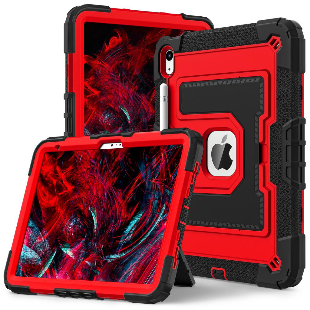 For iPad (2025)/iPad 10.9 (2022) Tablet Case with Kickstand Anti Drop PC+Silicone Cover