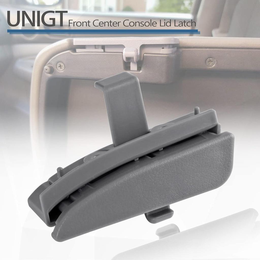 Front Center Console Lid Latch Compatible With 2005-2012 Toyota Tacoma Interior Armrest Console Latch Replacement #58910AD030B0 – Gray 41042