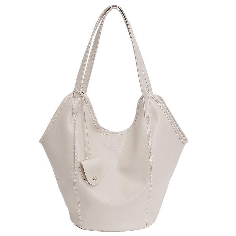 Простая сумка подмышку, новая осенняя сумка-ведро для поездок на работу, большая вместительная ретро повседневная сумка на плечо, сумка-пельмень.